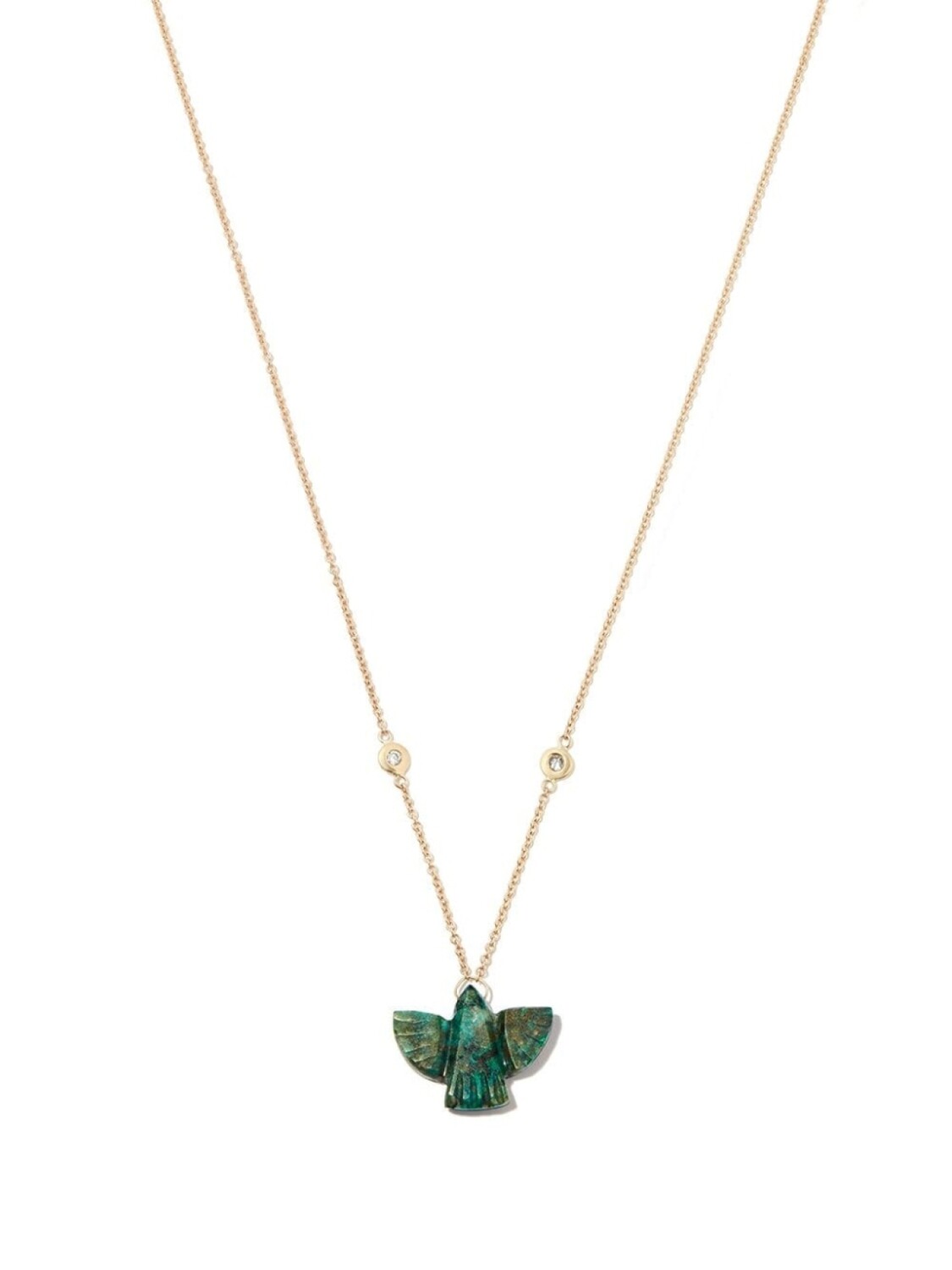 

Колье Baby Chrysocolla из желтого золота с жадеитом Jacquie Aiche, золотой