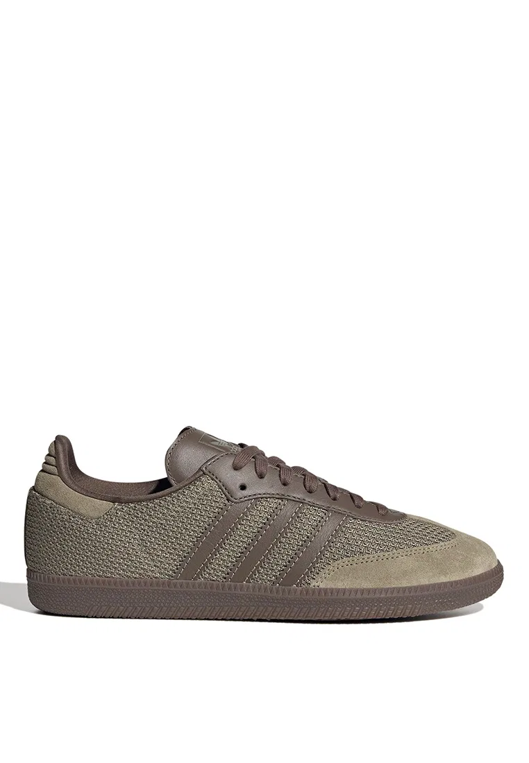 Кроссовки, повседневные, Samba OG, Adidas, зеленый/коричневый