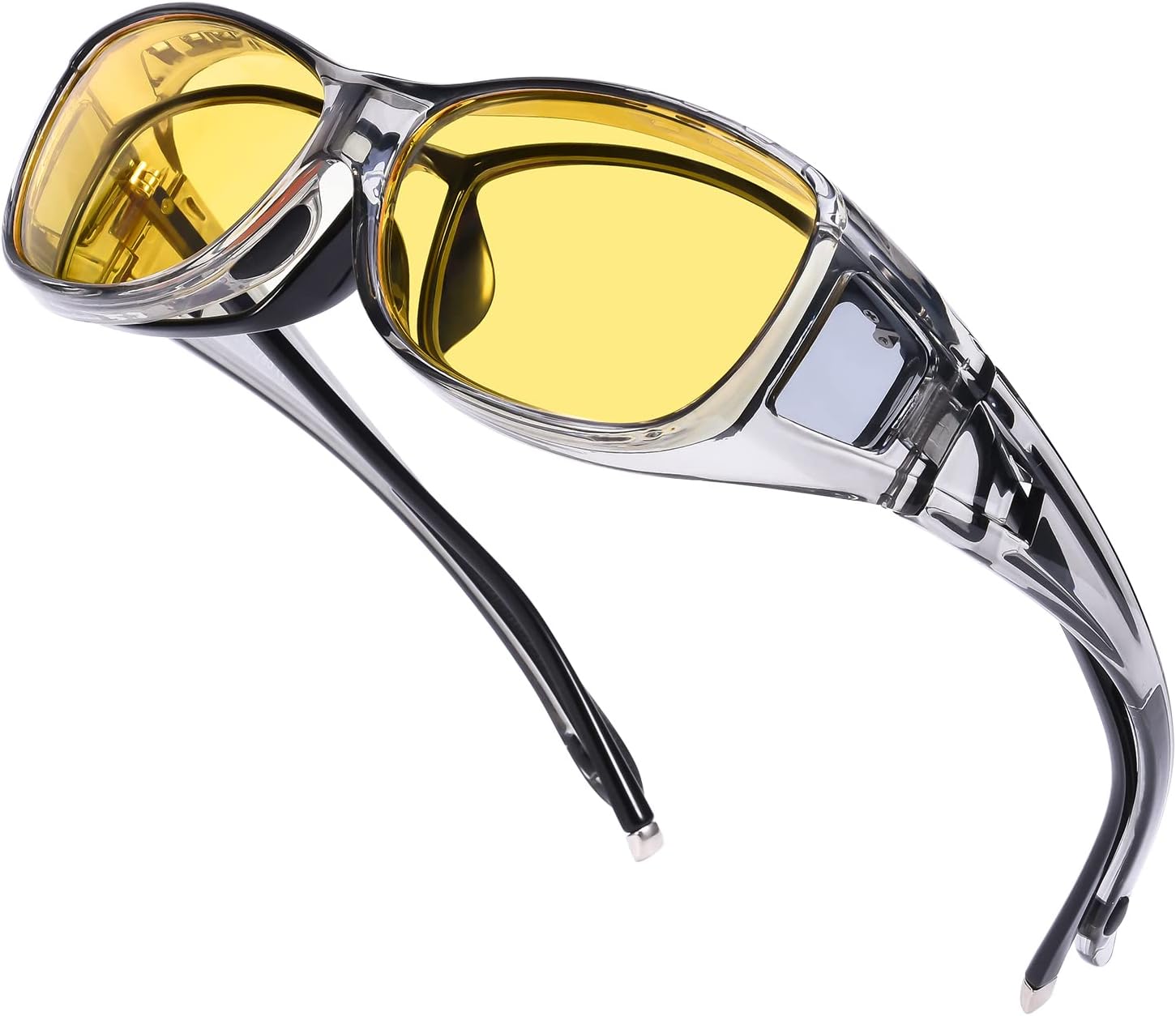 

Очки ночного видения Br'Guras, надеваемые поверх солнцезащитных очков, для мужчин и женщин, для вождения в ночное время - поляризованные, с антибликовым покрытием, Grey