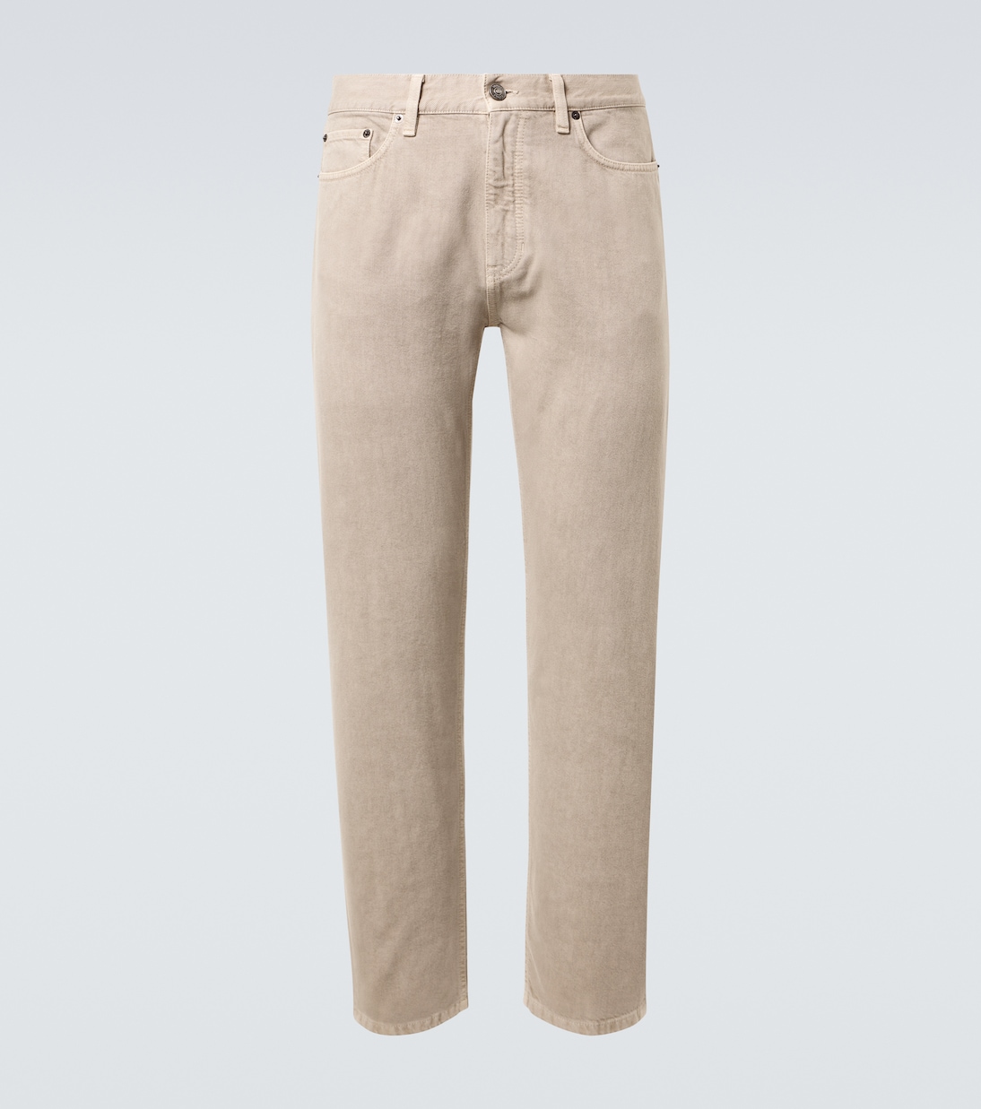 

Хлопковые прямые брюки с кожаными вставками Zegna, Light taupe