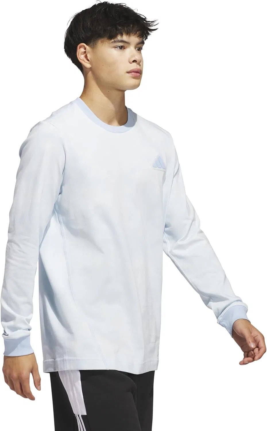 Футболка Adidas Men's Tech с длинным рукавом, Blue/Sky Tint, Large/Tall — фото 2