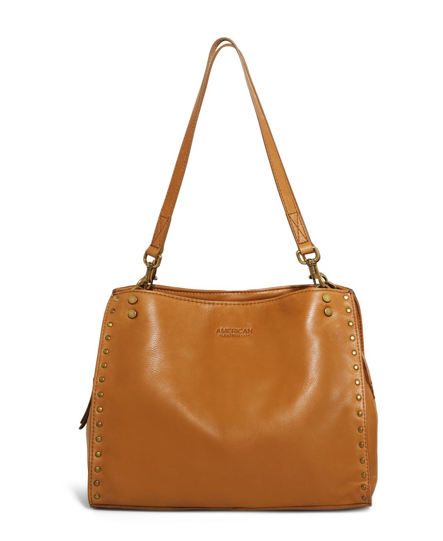 

Сумка-портфель LENOX с заклепками и тройным входом American Leather Co, Cafe Latte