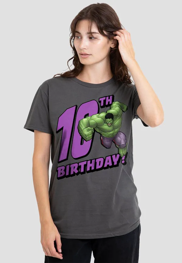 

Футболка с принтом "невероятный халк" на день рождения (10 лет). Marvel, Anthracite