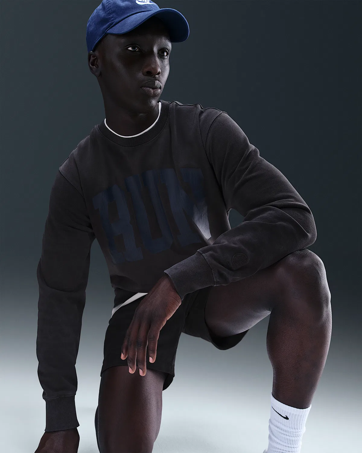 Мужская футерная кофта Nike Sportswear, Off Noir — фото 3
