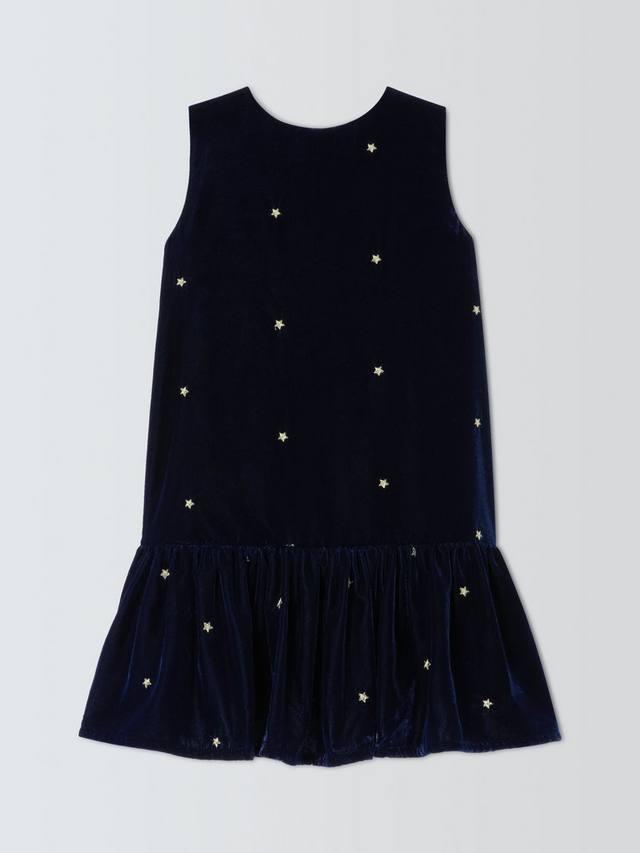 

Детское платье для праздника с бархатными оборками и звездами John Lewis, Blue