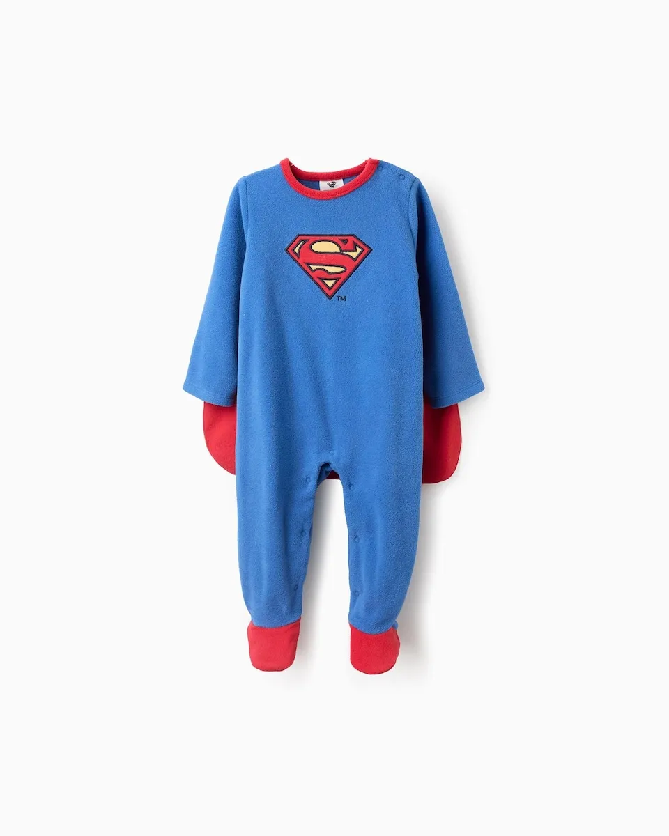 

Детская пижама для мальчика из флиса с вышивкой Супермена Zippy, синий