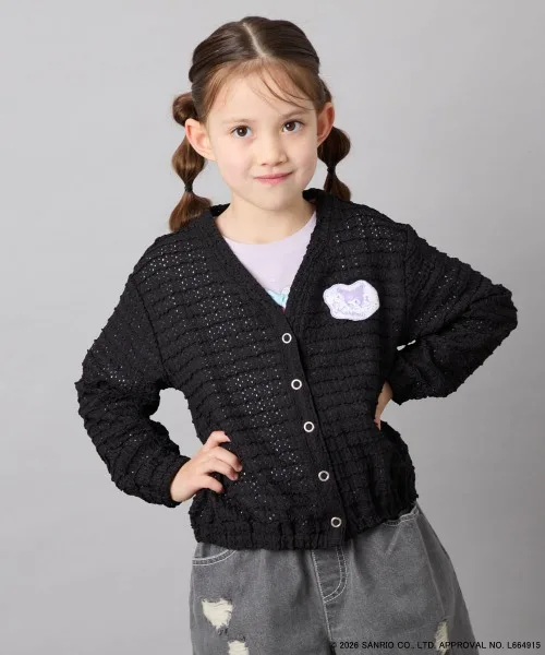 Детский кардиган из сетчатого материала с аппликацией Cinnamoroll & Kuromi a.v.v черный