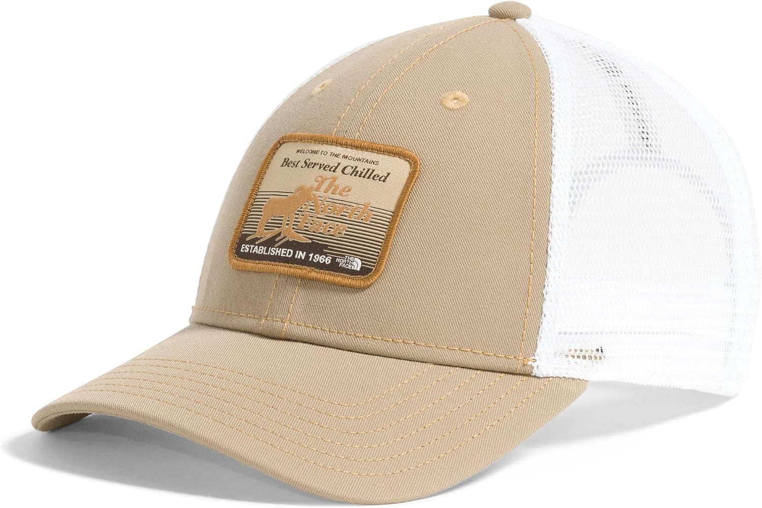 

The North Face Unisex-Adult Graphic Mudder Trucker | Snapback бейсболка для мужчин и женщин, повседневная летняя шапка, Khaki Stone/Brew Patch