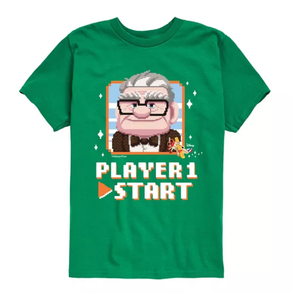 

Футболка с рисунком Карла для мальчиков 8-20 лет, игрок 1 Disney, зеленый