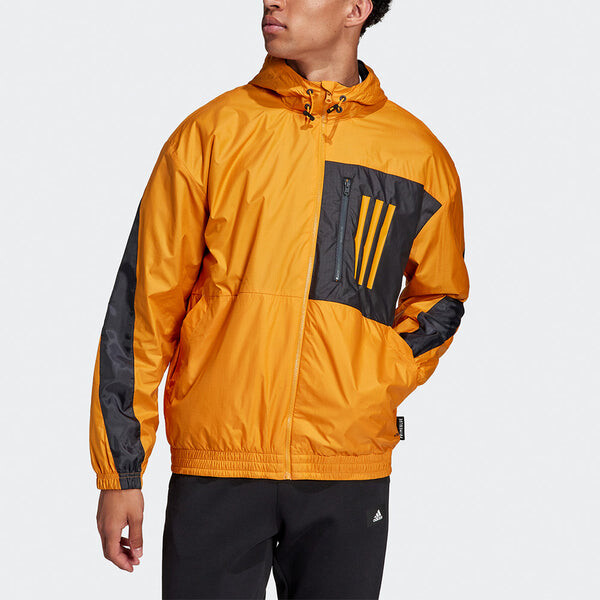 Куртка adidas M W.n.d. Jkt Pb Colorblock Pocket Sports Hooded Jacket Orange, оранжевый — фото 2