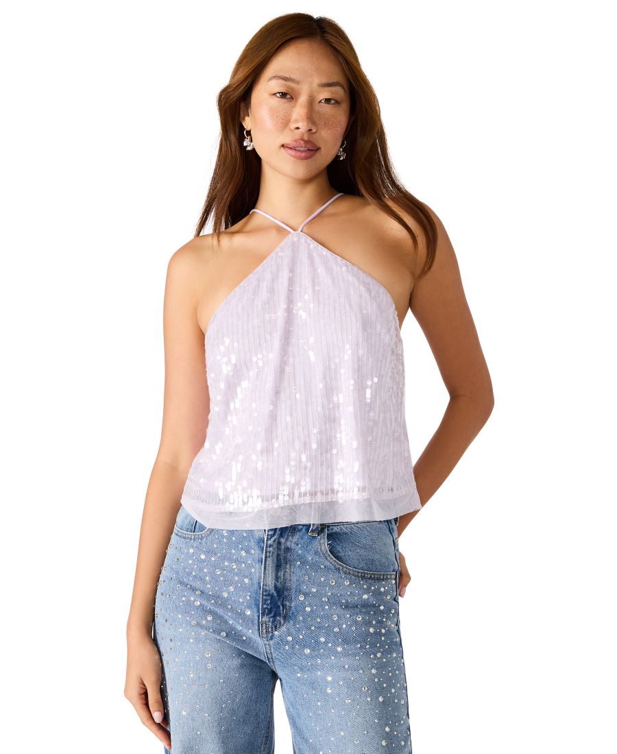 

Женский топ Lorenna с пайетками и завязками на шее Steve Madden, Light Lilac