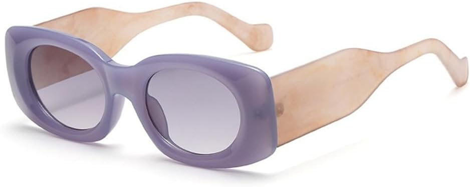 

Маленькие круглые солнцезащитные очки для женщин с прозрачными линзами цвета океана, мужские солнцезащитные очки в стиле панк с защитой от УФ-излучения UV400 FYTUP, Purple