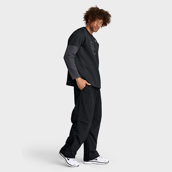Мужская черная футболка с длинным рукавом usc trojans 2025 sideline coach performance Nike — фото 4