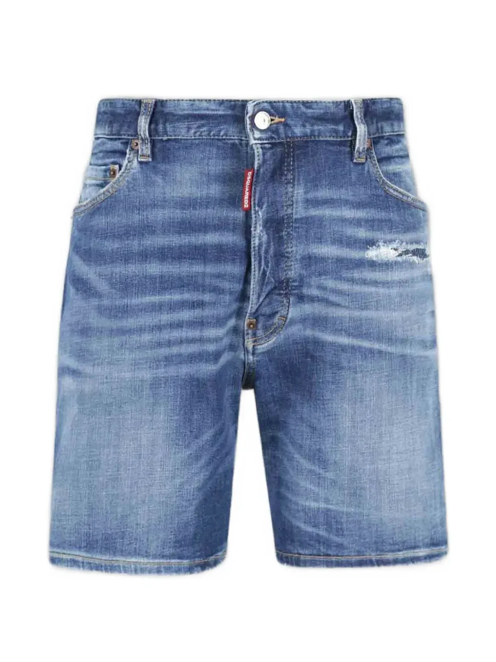 Рваные хлопковые шорты DSQUARED2, синий