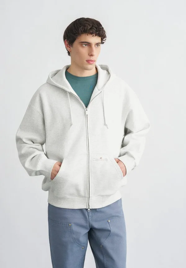 

Куртка с капюшоном и этикеткой, толстовка на молнии Carhartt Wip, Ash Heather, Серый, Куртка с капюшоном и этикеткой, толстовка на молнии Carhartt Wip, Ash Heather