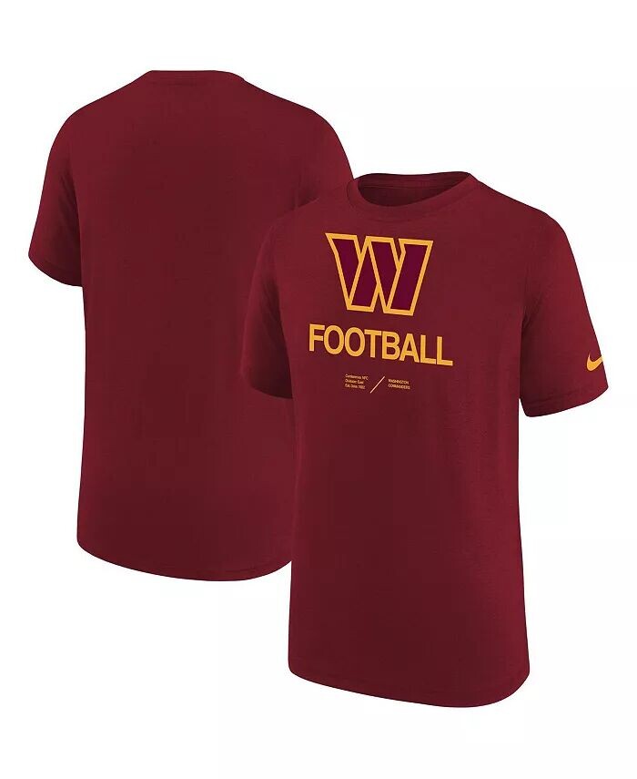 

Бордовая футболка Big Boys Washington Commanders Sideline Legend Performance Nike