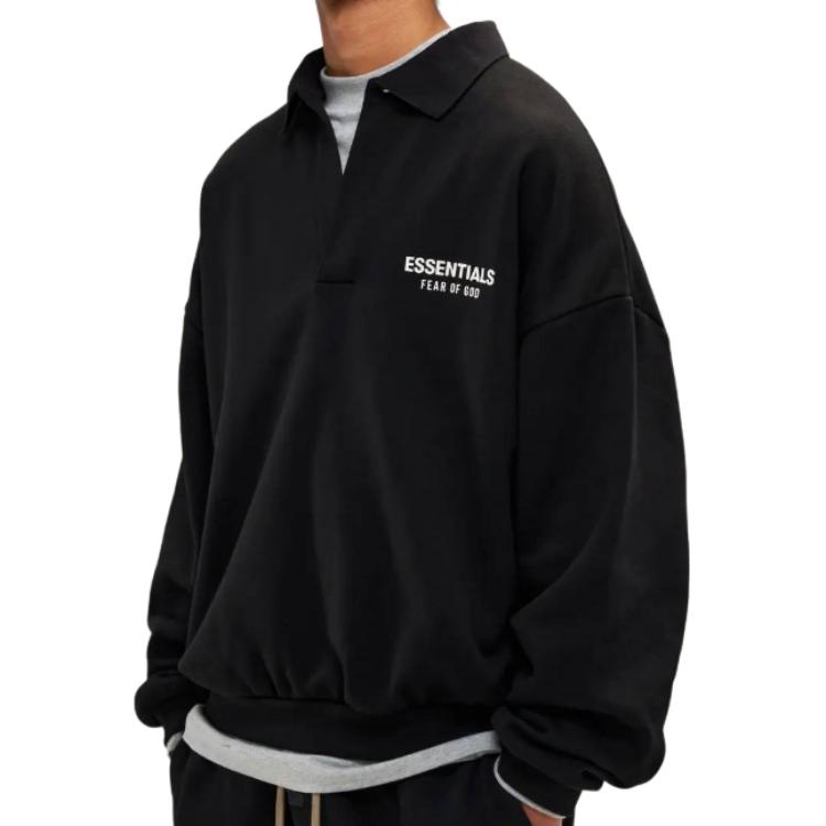 Флисовая поло FW24 Fear Of God Essentials, Метеоритный черный/Черный — фото 4