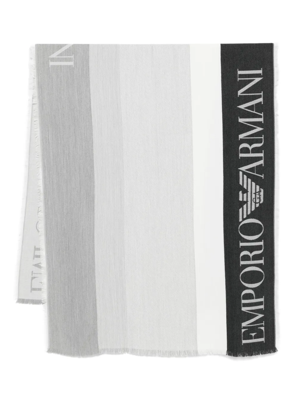 

Полосатый шарф с логотипом EMPORIO ARMANI, черный