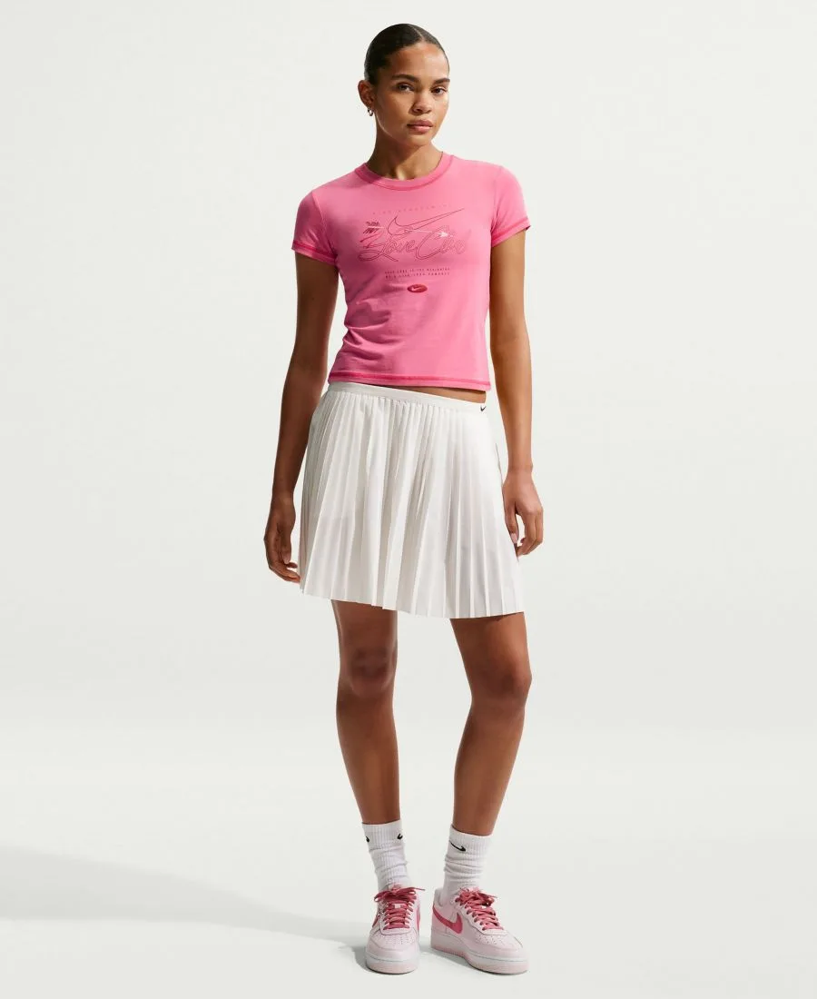 Женская укороченная трикотажная футболка Sportswear Chill Knit Slim с коротким рукавом Nike, peony/rush розовый