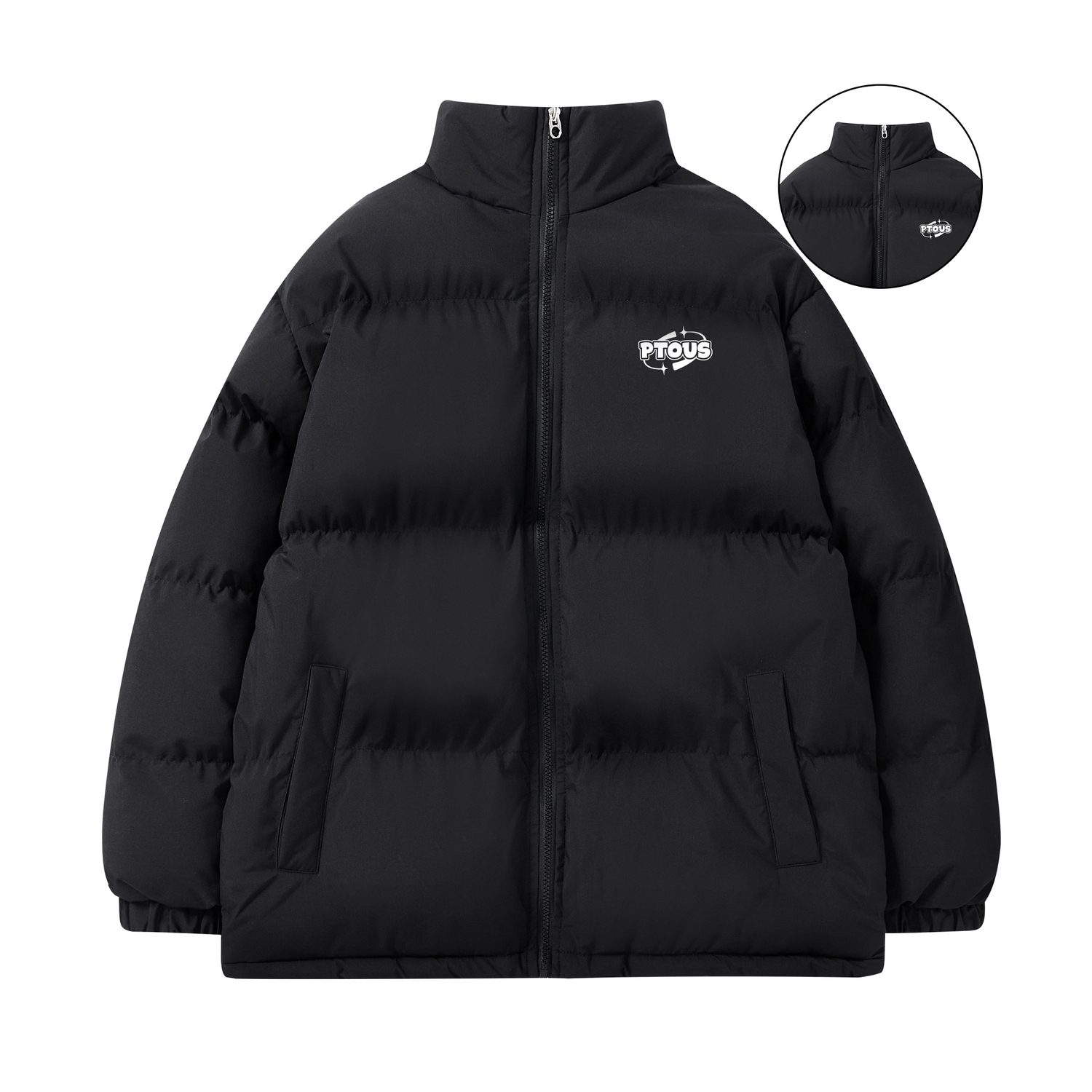 

PUNCTILIOUS Пуховик Unisex, Black (No Collar)