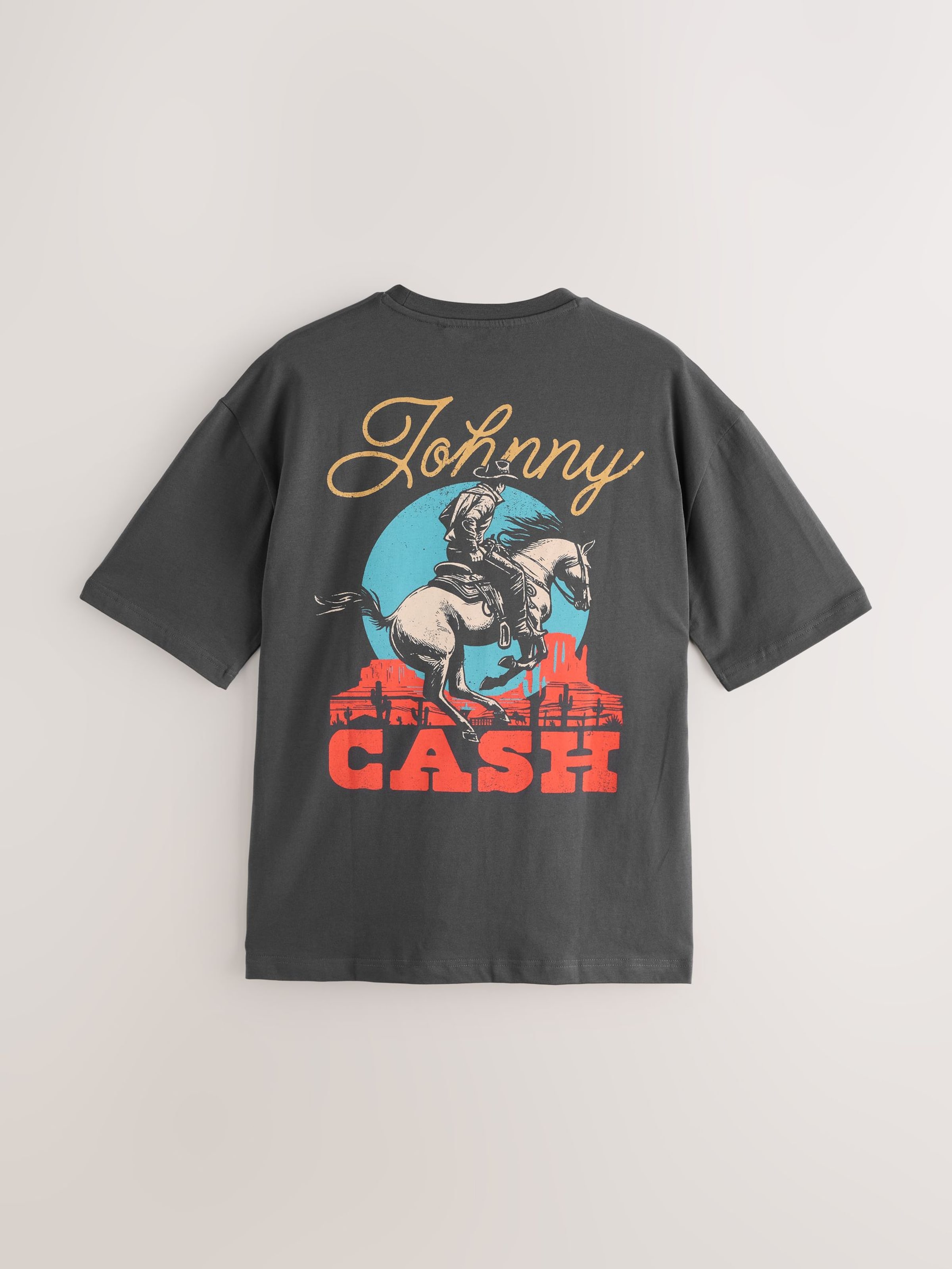 Next Футболка 'Johnny Cash' в темно-сером цвете — фото 2