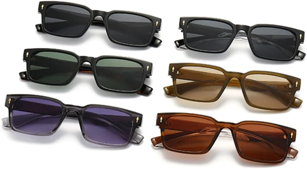 

Винтажные заклепки, мужские панк-солнцезащитные очки, градиентные линзы, защита от УФ-излучения UV400, модные женские роскошные темно-зеленые UUPTTPL, Brown Brown