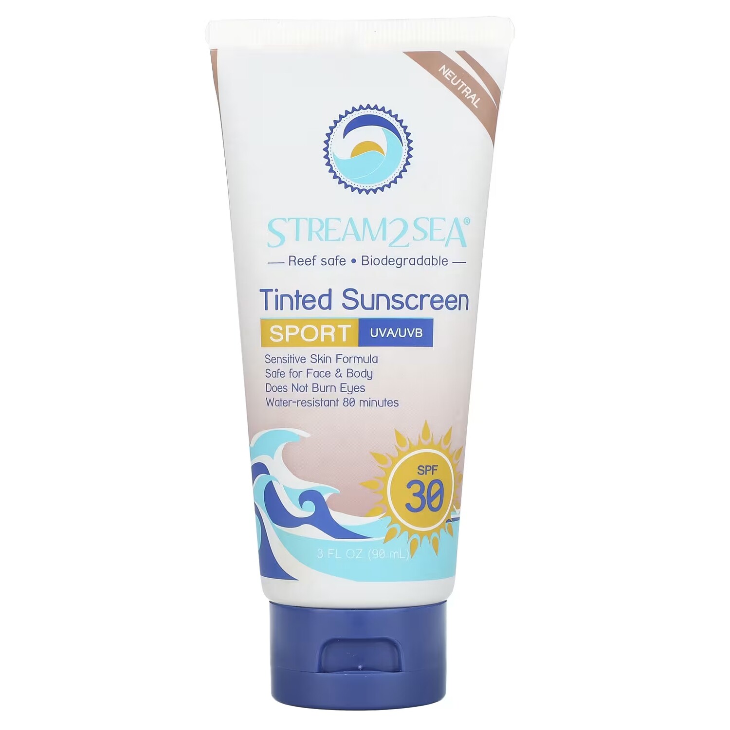 

Солнцезащитное средство Stream2Sea Tinted Sunscreen Sport SPF 30, 90 мл