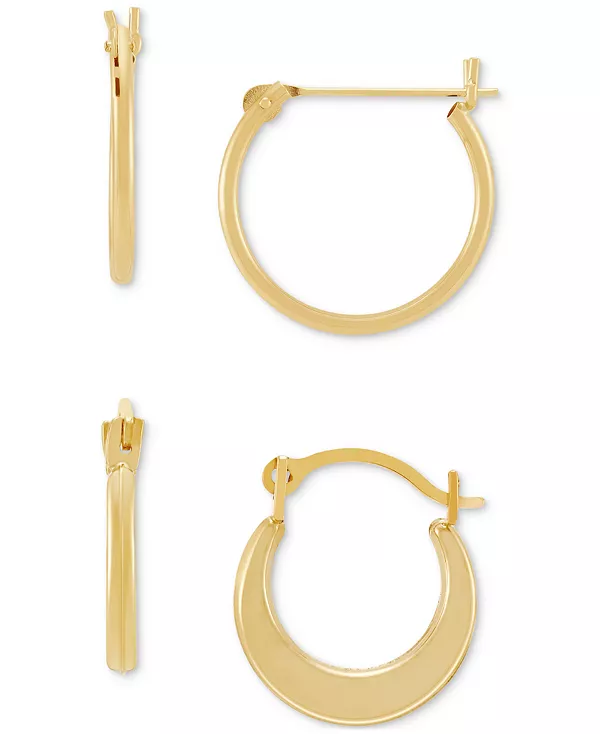 

Детские серьги-кольца из 2 предметов, желтое золото 14 карат Macy'S, gold