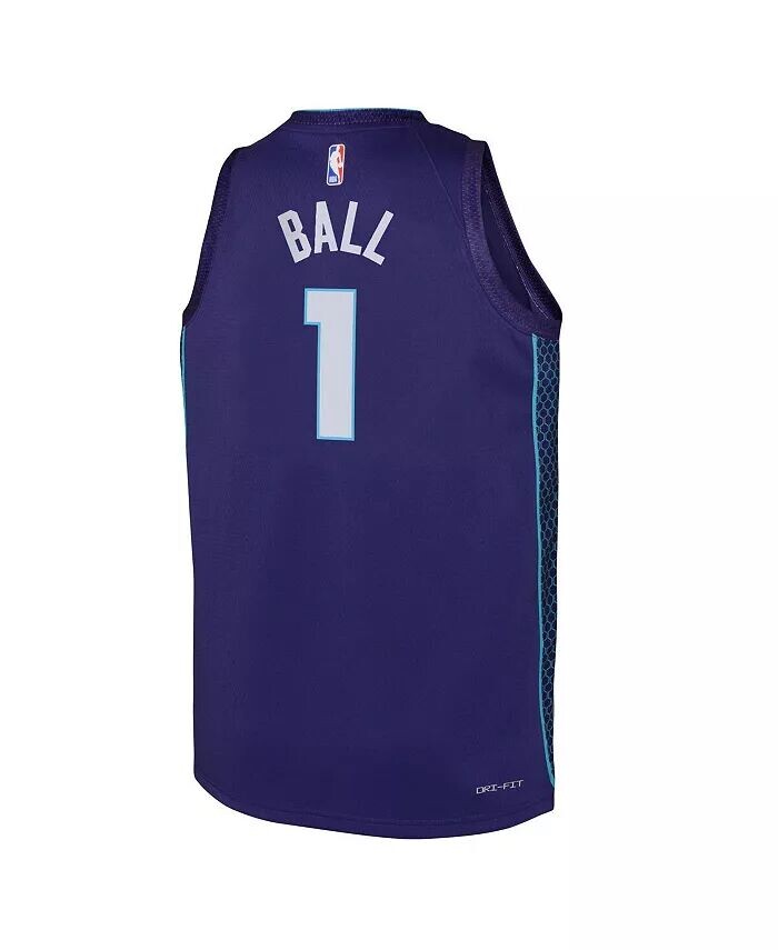 Джерси Big Boys La Melo Ball Purple Charlotte Hornets 2022/23 Swingman - Statement Edition Jordan, фиолетовый — фото 2