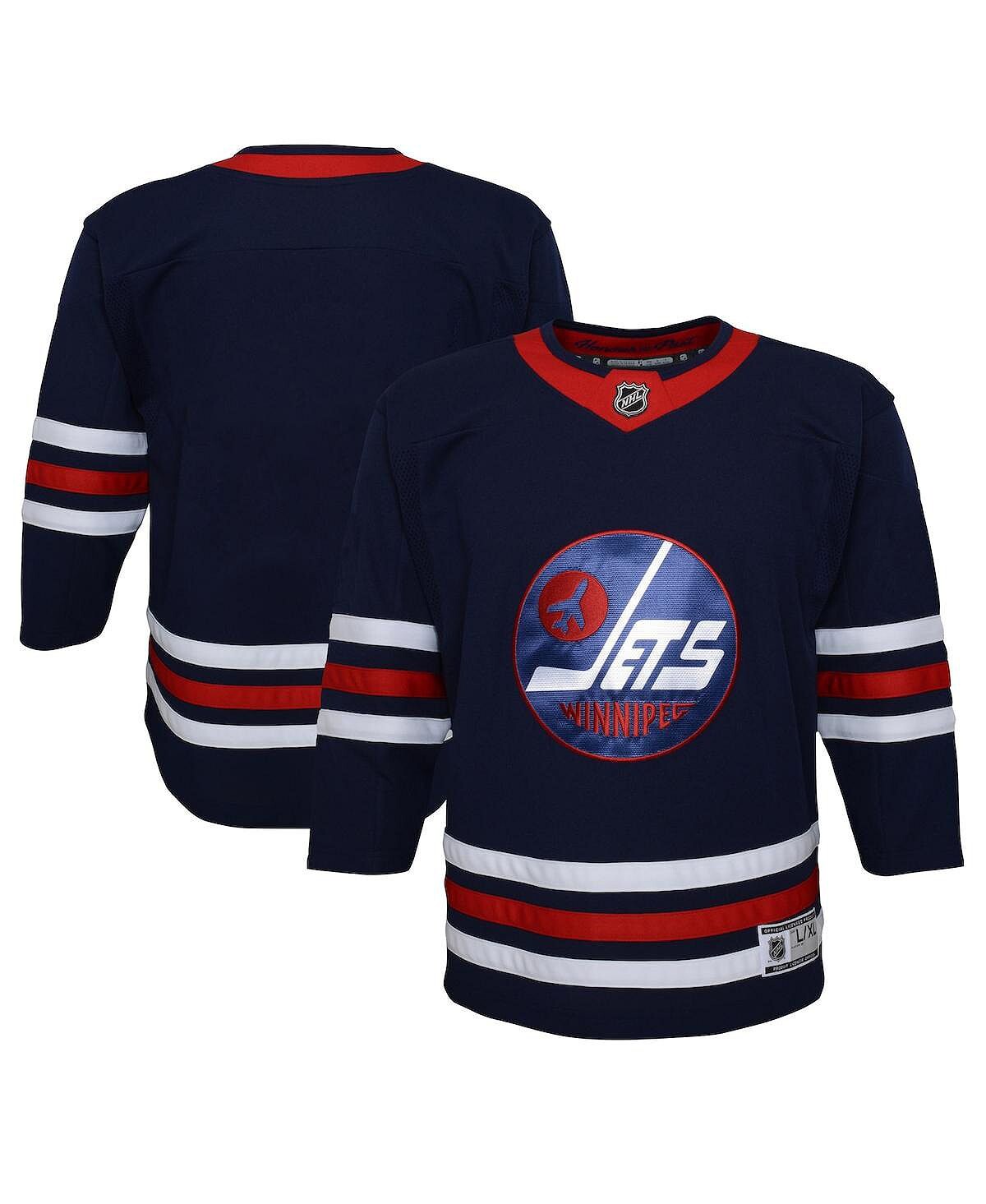 

Альтернативная майка Big Boys Navy Winnipeg Jets 2021/22 Outerstuff