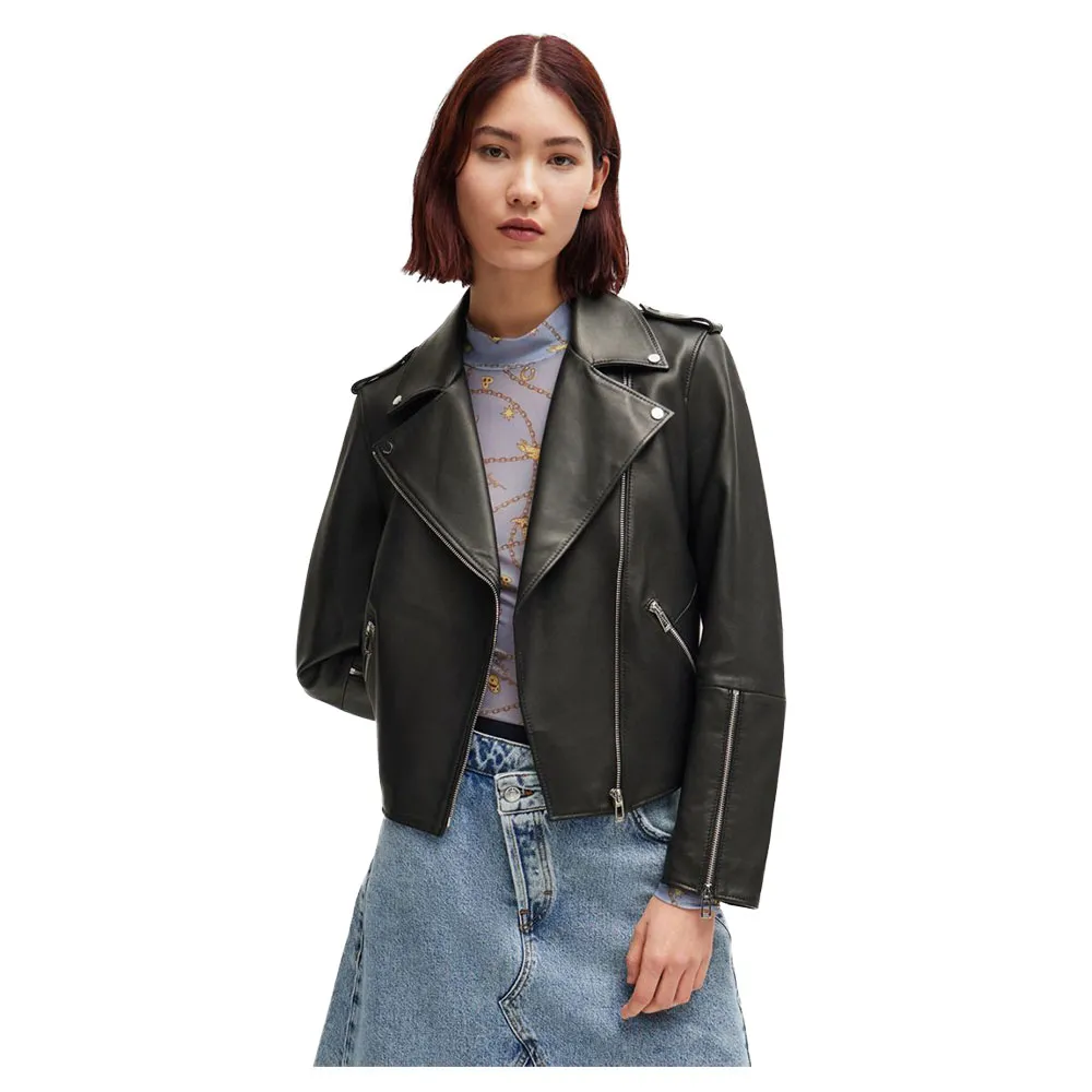 

Куртка HUGO Lujana leather, черный
