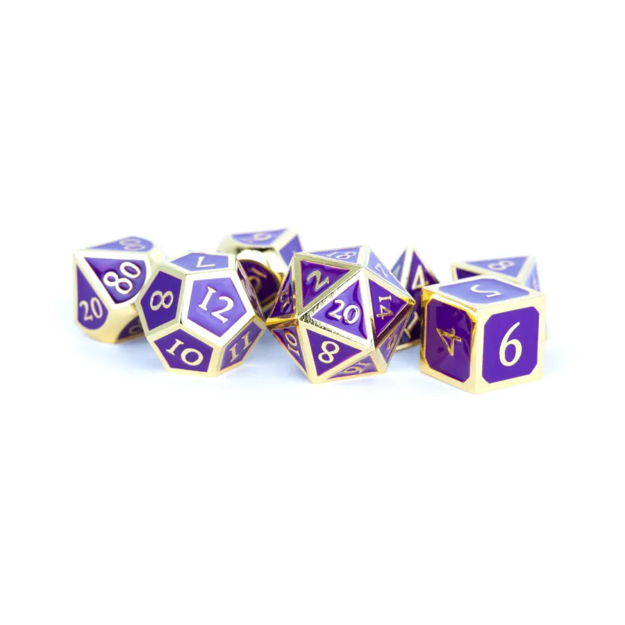 

Poly Set Gold с фиолетовой эмалью (7), Metal Dice (Metallic Dice Games)