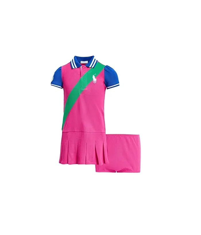 Платье Polo с сеткой и шортиками Big Pony Polo Ralph Lauren Kids, New Sapphire