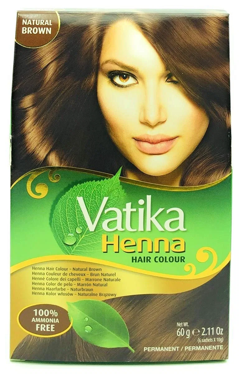 Натуральная краска для волос хной Permanent Natural Brown от Dabur Vatika Dabur