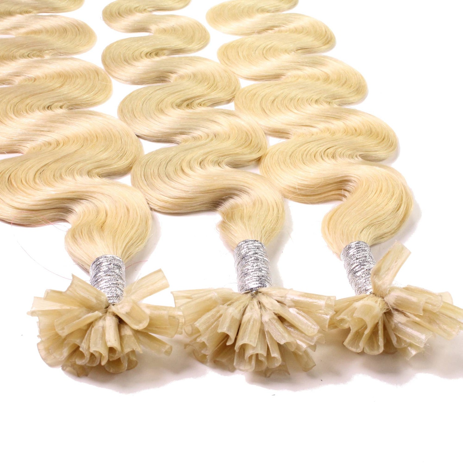 

Накладные волосы bonding extensions echthaar #9/0 lichtblond 0.5g Hair2Heart, 60cm, количество 25 шт.