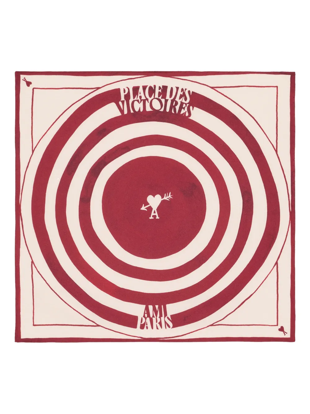 

Платок с принтом place des victoires AMI Paris, красный