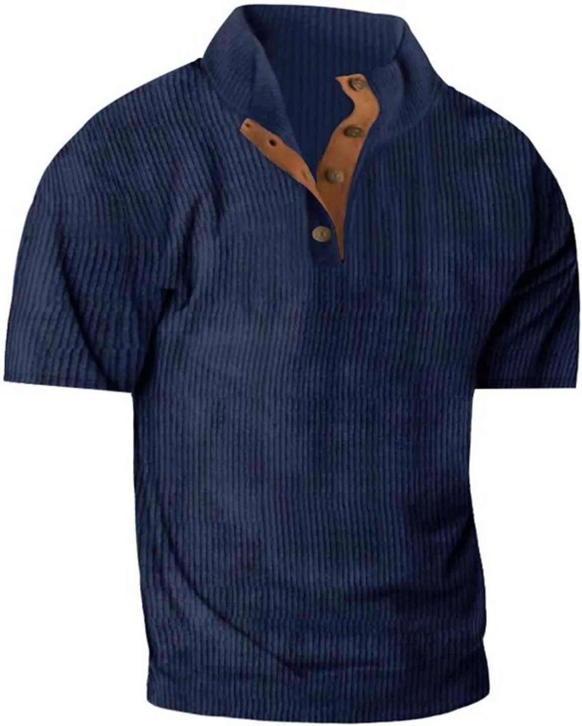 

Кордовая вязаная толстовка для мужчин Casual Stand Collar с коротким рукавом