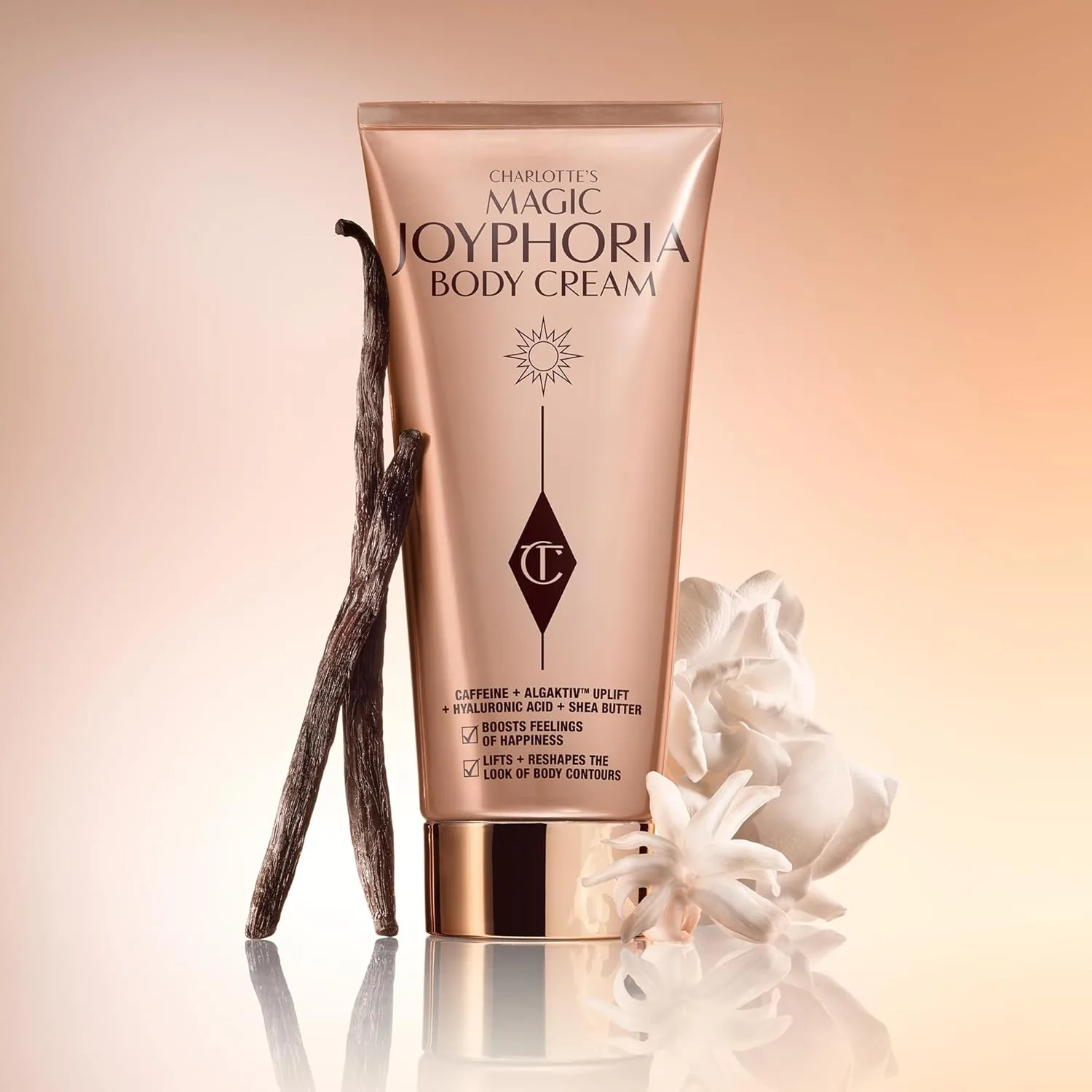Увлажняющий и подтягивающий лосьон для тела Charlotte Tilbury Magic Joyphoria с теплым цветочным и ванильным ароматом - помогает уменьшить проявления целлюлита (200 мл) — фото 2