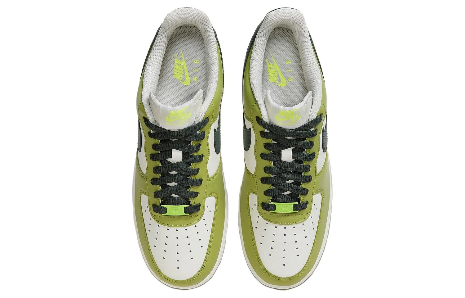Мужские кроссовки для скейтбординга Nike Air Force 1, Белый/Зеленый — фото 2