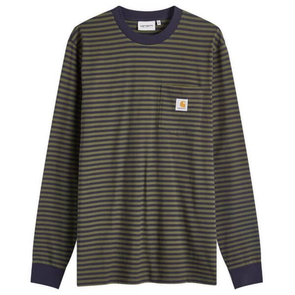 

Футболка с длинным рукавом и карманом в полоску Verner Carhartt Wip, синий