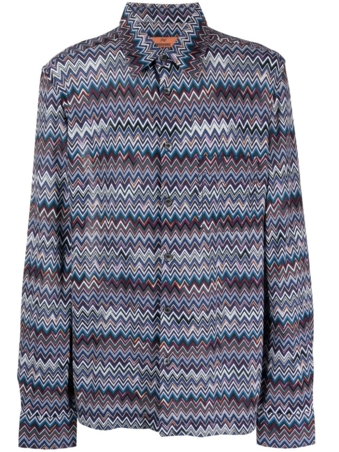 

Missoni рубашка с длинными рукавами и узором зигзаг, синий