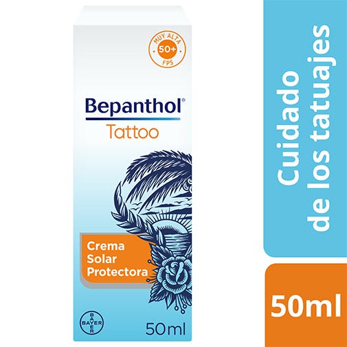 Солнцезащитный крем для татуированной кожи BEPANTHOL Crema Tattoo SPF50, 50 мл — фото 2