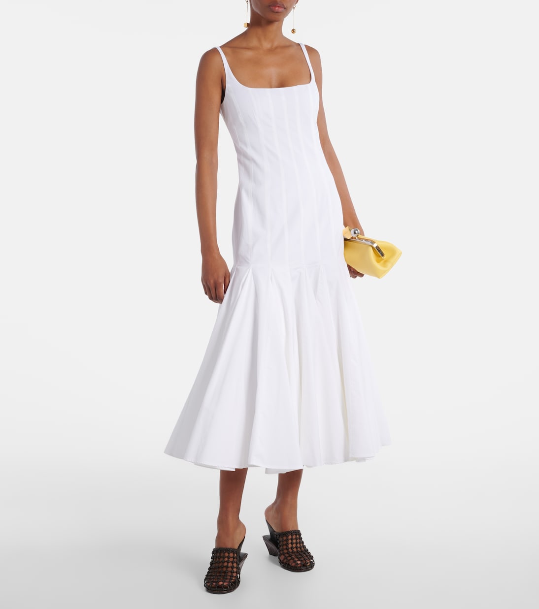 Мюли из плетеной кожи Double 110 с клиновидной подошвой Jacquemus, темно-коричневый — фото 3