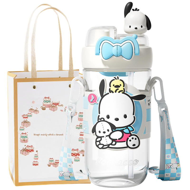 Plastic Water Cup Straw Cup 550ml Sanrio, Kuromi+Shopping Bag — фото 2