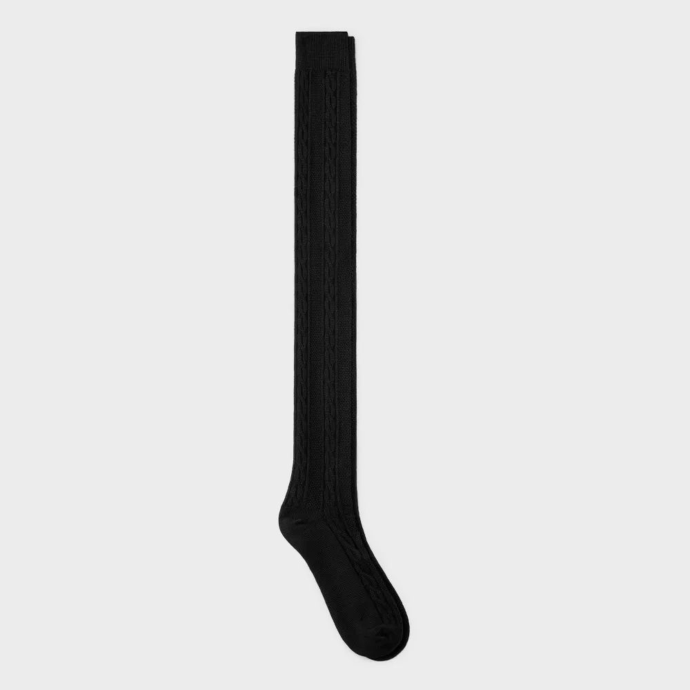 

Женские носки Cable Supersoft выше колена Universal Thread, цвет Black