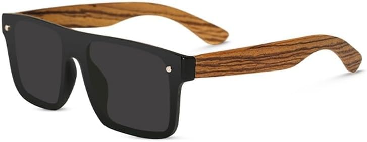 

Деревянные поляризованные солнцезащитные очки для мужчин и женщин, с антибликовым покрытием, зеркальные солнцезащитные очки для водителя, защита от ультрафиолета UV400 HYYZZC, Black