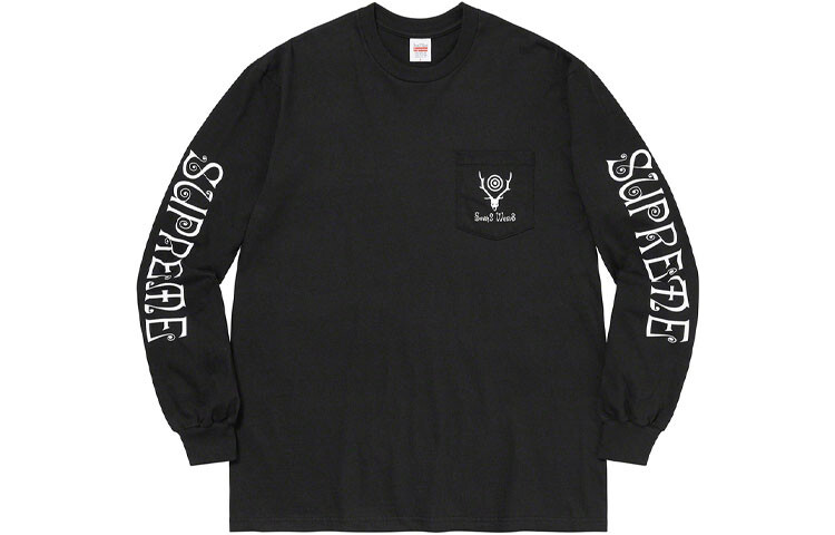 

Футболка Supreme с логотипом на рукавах, черный