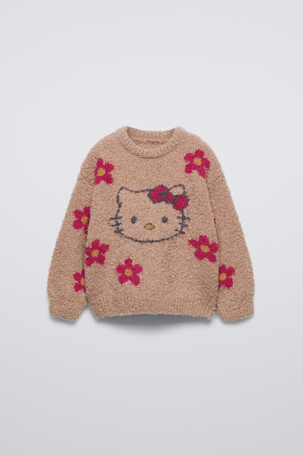 

Вязаный свитер hello kitty sanrio ZARA, бежево-розовый