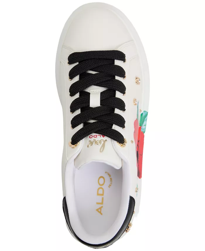 Женские кроссовки Lovekiss на платформе с декоративными шнурками ALDO, белый — фото 4