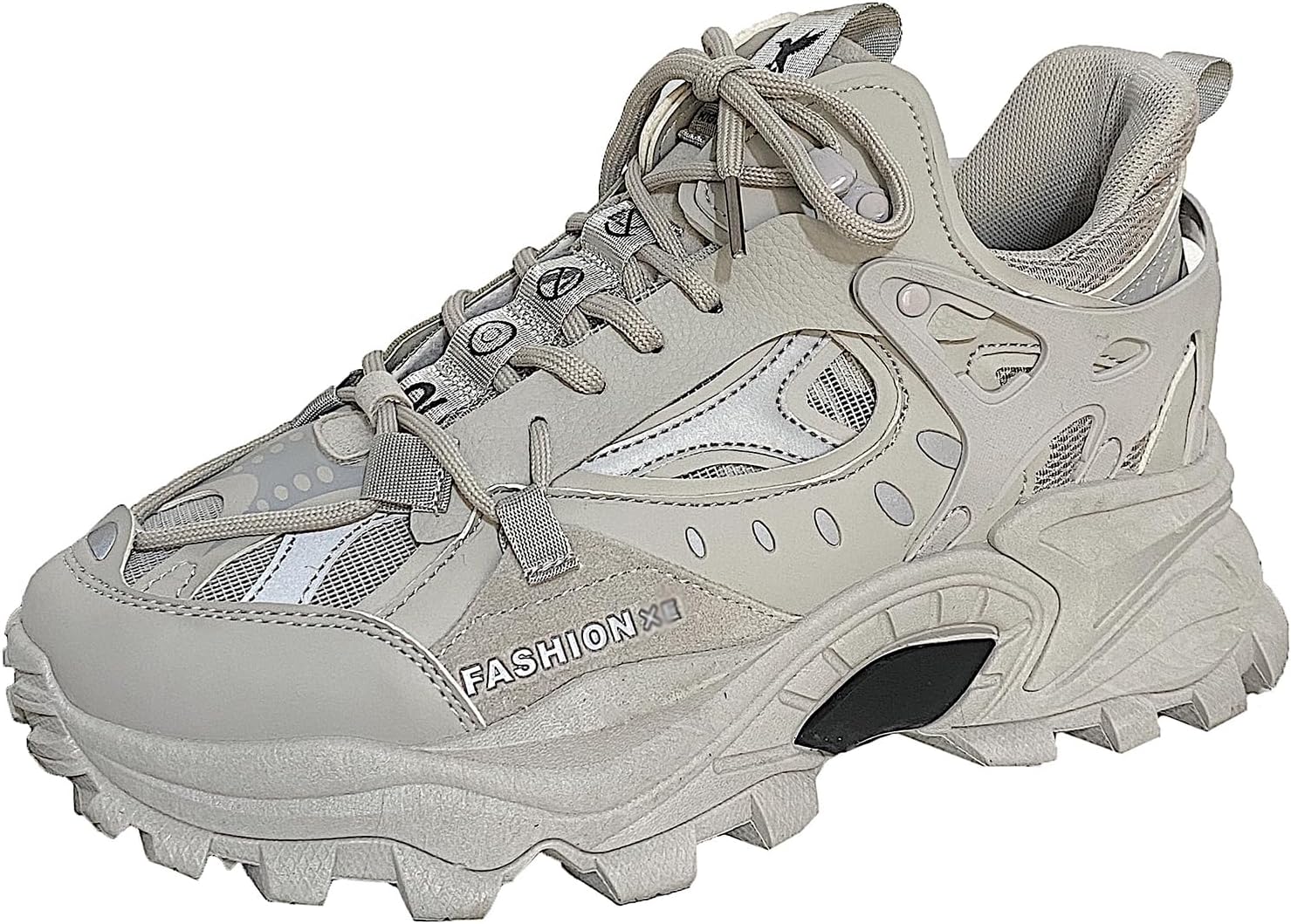 

Мужские прогулочные туфли Модные массивные кроссовки Повседневные дышащие увеличивающие рост обувь Zhoupulp, серый